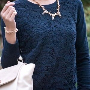 J. Crew • Crochet Front Sweatshirt